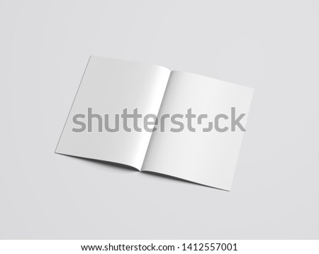 Flyer mockup, folded realistic blank sheet of paper, stationery Royalty-Free Stock Photo #1412557001