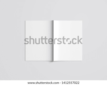 Flyer mockup, folded realistic blank sheet of paper, stationery Royalty-Free Stock Photo #1412557022