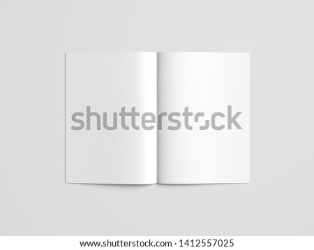 Flyer mockup, folded realistic blank sheet of paper, stationery Royalty-Free Stock Photo #1412557025