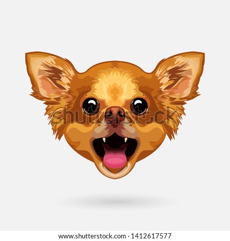 Chihuahua Puppy smile face Vector Illustration. Dog isolated