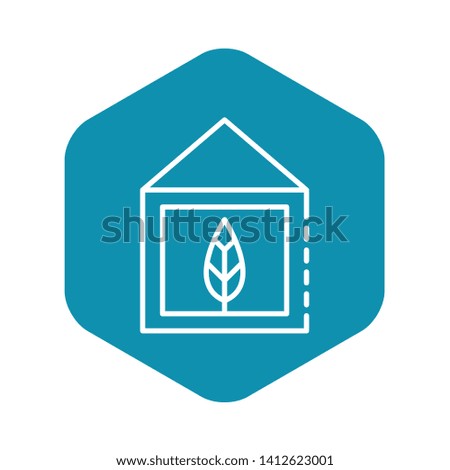 Eco leaf house icon. Outline eco leaf house vector icon for web design isolated on white background