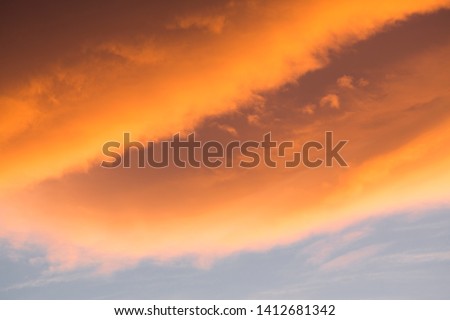 Details of the cloud of a beautiful sunset in the north of Madrid.