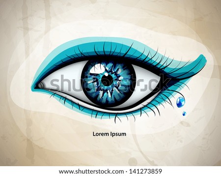Vector illustration with blue eye