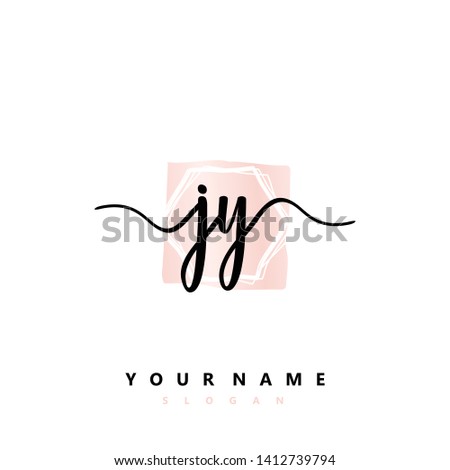 Initial JY handwriting logo template vector
