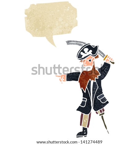retro cartoon pirate captain shouting orders