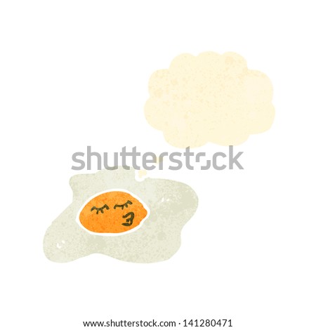 retro cartoon fried egg