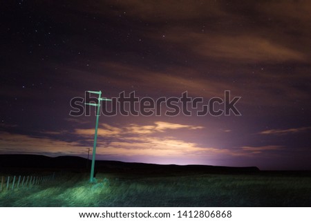 Long exposure night photo at a Patagonian field