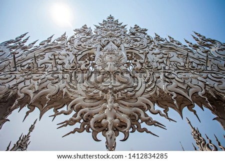 Wat Rong Khun, known as the White Temple in Chiang Rai, Thailand. 