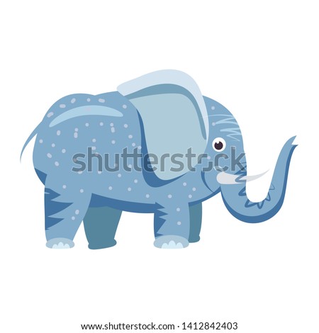 Cute elefant, animal, trend, cartoon style, vector, illustration, isolated on white background