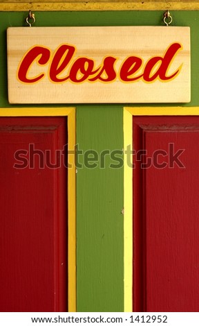 Closed Sign on Door