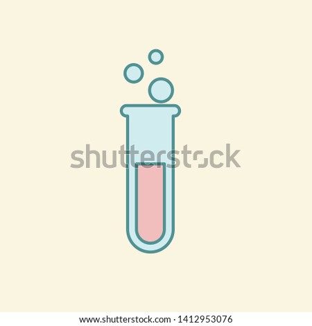 Test tube science experiment sign. New trendy line style vector for website, logo, app, UI.
