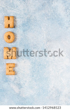 Crackers Arranged as a Word Home, copy space for your text