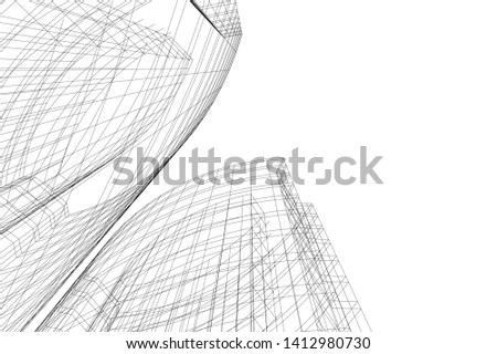 modern 3d architecture, vector illustration