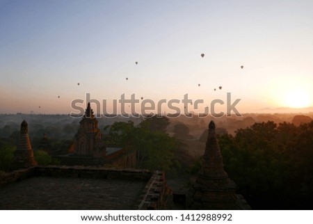 Sunrise Watching at a Pagoda in Bagan, Myanmar