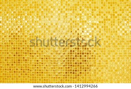 Gold yellow mosaic mosaic background surface