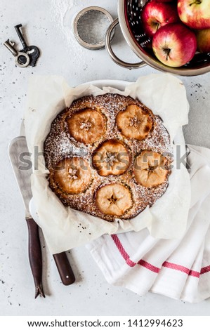 Apple Cake with Slices of Apple on Top