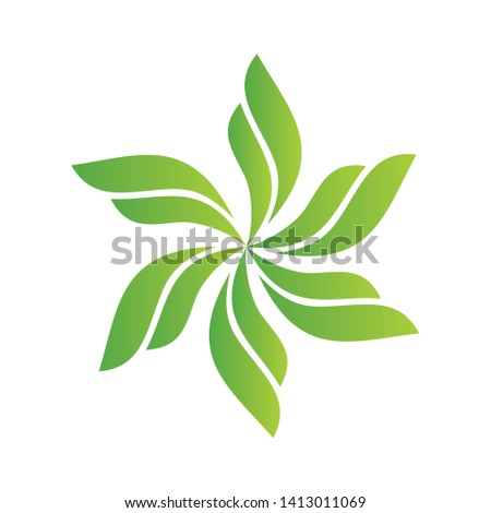 flower logo inspiration, fan logo vector
