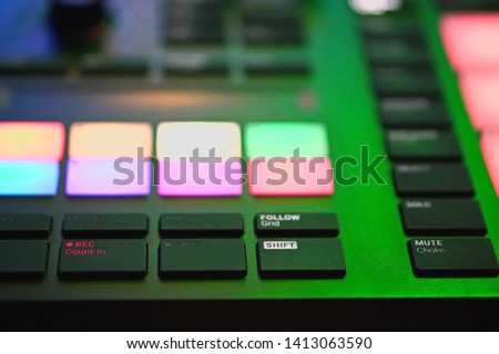 High-End MIDI Controller in Music Production Studio for EDM-Production