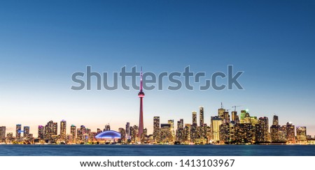 Beautiful Toronto city skyscraper at Night. Canada