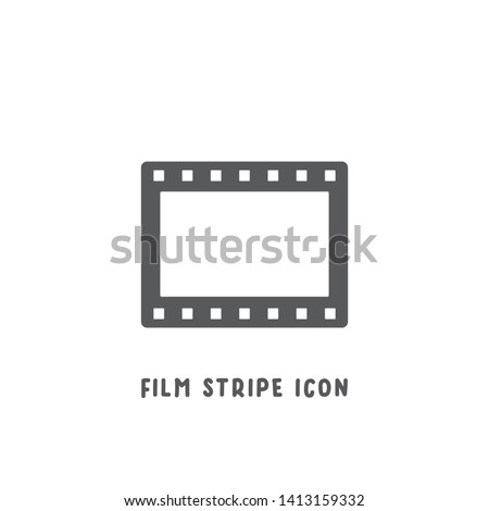 Film stripe icon simple silhouette flat style vector illustration on white background.