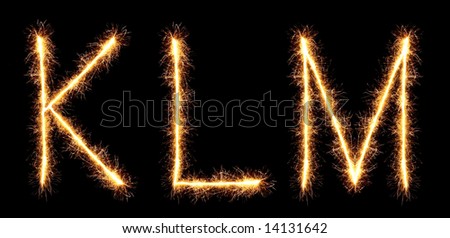 sparklers forming letters, K L M (see more letters in my portfolio)