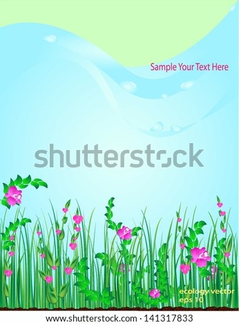 Background Vector grasse floral