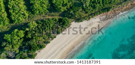 Drone photo of a beach in Antigua