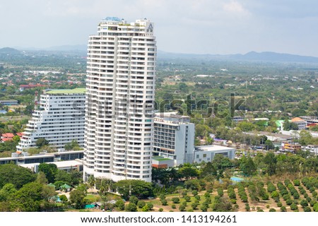 Buildings in the city,Afternoon view of the city of Pattaya.