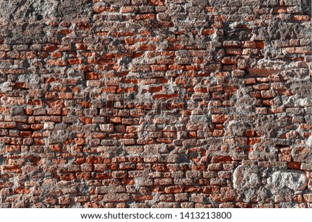 Photo of old brick wall texture background.