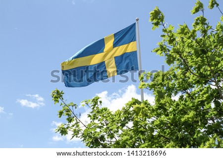 The flag of Sweden (Swedish: Sveriges flagga) consists of a yellow or gold Nordic Cross.