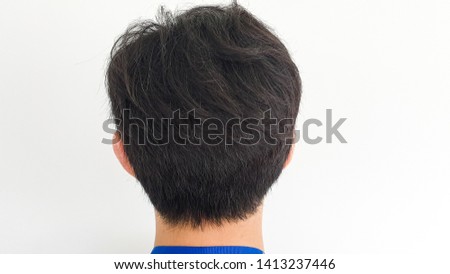 When a person grows up, your hair will become to gray colour from black colour Royalty-Free Stock Photo #1413237446