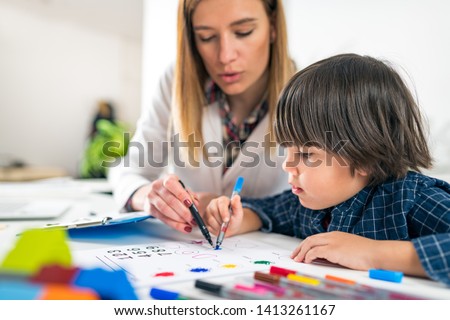 Psychology Test for Children - Toddler Coloring Shapes    Royalty-Free Stock Photo #1413261167