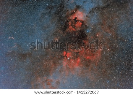 Stars and cosmic nebulae. Space background with the image of the Milky Way. The center of our space.