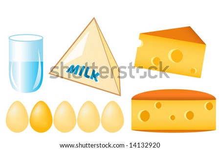 Beautiful Food Clip-Art Isolated Over White Background  - Raster Version