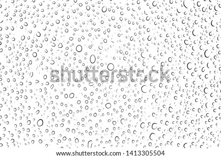 Small water drops texture vector. Rainy window overlay texture. Rain on glass background. Abstract halftone textured effect. Vector Illustration. EPS10. Royalty-Free Stock Photo #1413305504