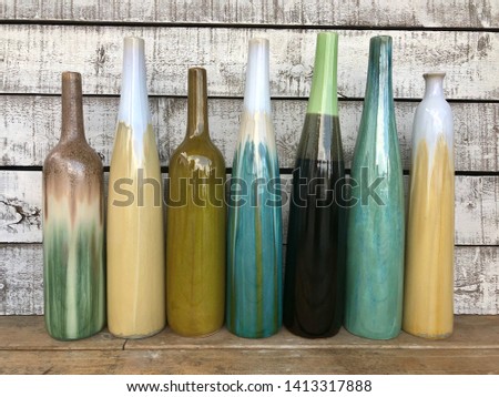 Colorful variety of ceramic vases