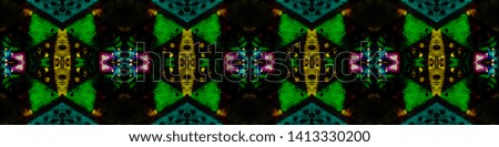 Ikat art. African seamless pattern. Mexican geometric backdrop. Indian style. Fashion textile texture. Vintage boho print. Black, gold, pink, cyan, green ikat art.