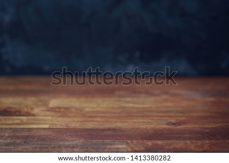 Room perspective - Rough Blackboard wall and wooden floor,grunge background