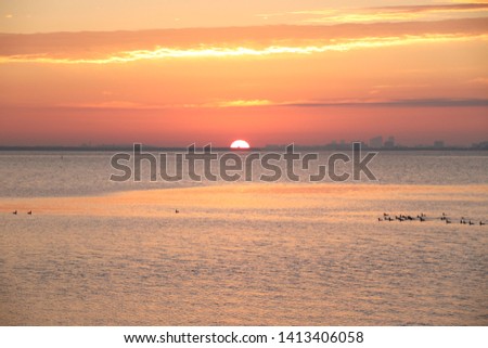 Sun rising in Tampa Bay