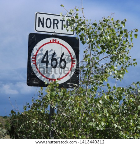 Highway Sign: New Mexico State Route 466 North, Santa Fe, NM (June 1, 2019)