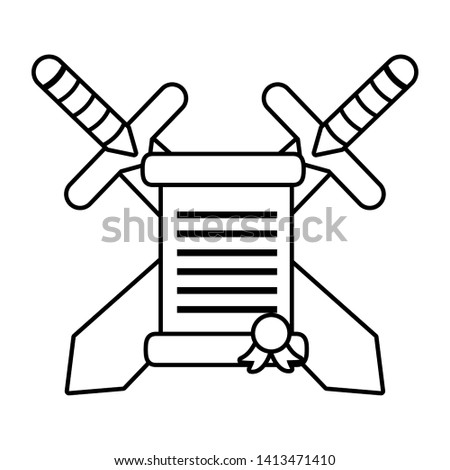 Isolated medieval paper with stamp design vector illustration