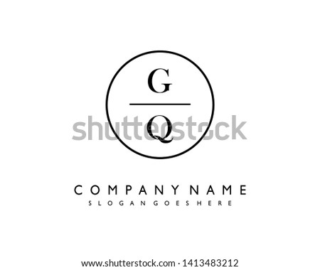 initials letter GQ handwriting logo vector template