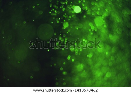 pretty green lots of falling light one color bokeh texture - abstract photo background