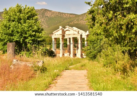 UNESCO's World Heritage. The archaeological site of Aphrodisias . The city streets include temples, theatre, an agora and bath complex.Located in upper valley of the Morsynus, southwestern Turkey.