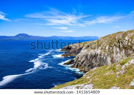 West Cork cliffs along the wild Atlantic way Royalty-Free Stock Photo #1413654809
