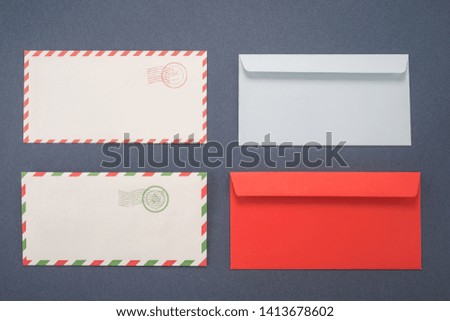 Envelopes on a dark background