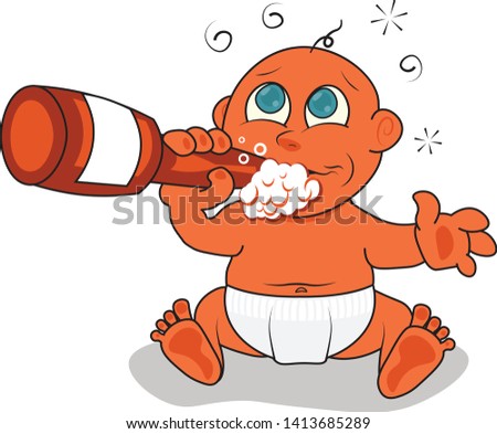 amazing desperate smart baby drinking a bottle drunk addicted
