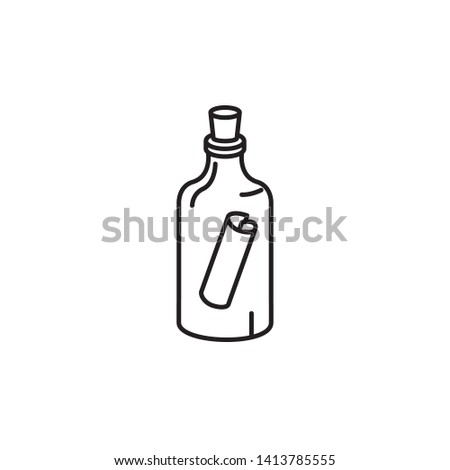 message in a bottle icon, logo