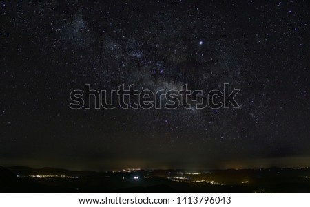 Milkyway set on top of the Castellanesi Hills on a cold night, in sicily