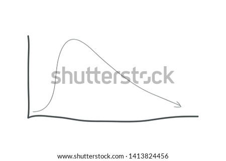 graph icon. simple outline graph vector icon. on white background.Forecasting future trends concept.
